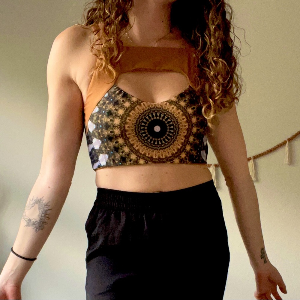 WOLVEN reversible bra top with mandala design